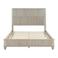 thumbnail image 1 of Solid Wood Queen Bed Frame with Tall Headboard, No Box Spring Needed, Beige, 1 of 5