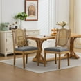 thumbnail image 1 of Solid Wood Rattan-Back Dining Chair, Matte Linen Cushion with High-Resilience Foam & S-Springs, Perfect for Rustic/Natural Style Dining Room, Café with Classic & Durable Design,Gray,Set of 2,SW1874GY, 1 of 26