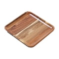 thumbnail image 1 of Solid Wood Rectangular Tea Tray - Multi-Purpose Serving Platter with Raised Lip for Cups, Snacks, Vanity, and Home Decor Brown, 1 of 6