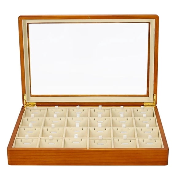 Solid Wood Ring Pendant Necklace Box Diamond Jewelry Box Storage Case Storage Organizer