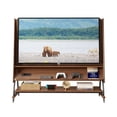 thumbnail image 1 of Solid Wood Rolling TV Stand for TVs up to 65", Media Console Tv Cart with Wheels, Mid Century Entertainment Center with Storage for Living Room & Office, Walnut, 1 of 11