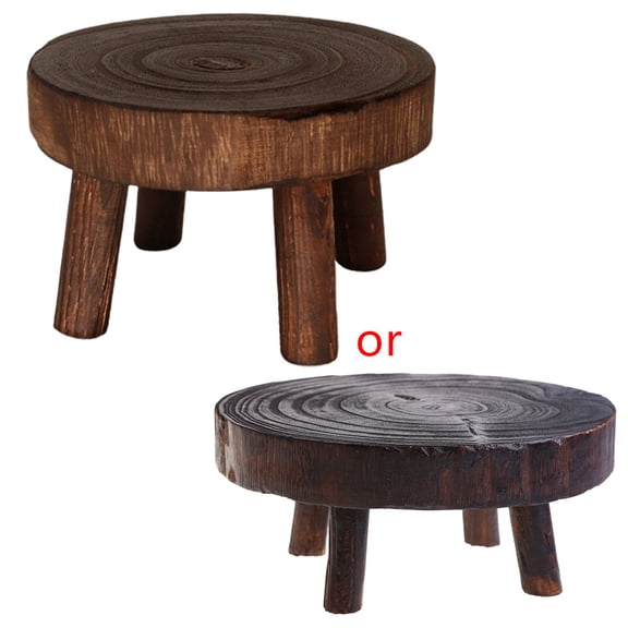 Solid Wood Round for Bench Flower Pot Holder Plant and Succulent Flower Pot Base Display Stand Stool Home Garden Patio Decoration Shelf Furniture Supplies