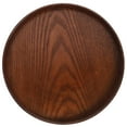 thumbnail image 1 of Solid Wood Round Serving Tray, Decorative Wooden Storage Tray, Non-Slip Serving Plate for Coffee, Dessert & Tea, Wooden Tableware with Raised Edge for Home, Kitchen & Restaurant (9.4inch, Brown), 1 of 8