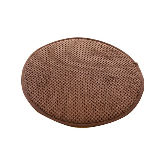Solid Wood Round Stool Chair Cushion, 11.8" Diameter Memory-Foam Seat Pad, Thickened Four-Season Sponge Pillow with Anti-Slip Flock Cover for Floor, Office, Patio & Kitchen Stools