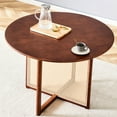thumbnail image 1 of Solid Wood Round Table In Chinese Countryside Theme, For Living & Dining, Office, 42x42x29.5, Walnut, 49.92lb, Easy Install Process Table, Desk Multiple Uses, 42"x42"x29.5", Effortless, 1 of 6