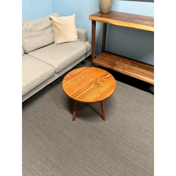 Solid Wood Round Table, Walnut Coffee Table, Round Reclaimed Wood Table Top, Living Room Table, Barnwood Rustic Round Tops, Sofa Side Table