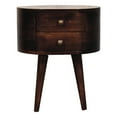 thumbnail image 1 of Solid Wood Rounded Walnut Bedside Table, 2 Mini Drawers, Nordic Style Legs, Craftsmanship, Support Handmade Rounded, Supports,, 1 of 6