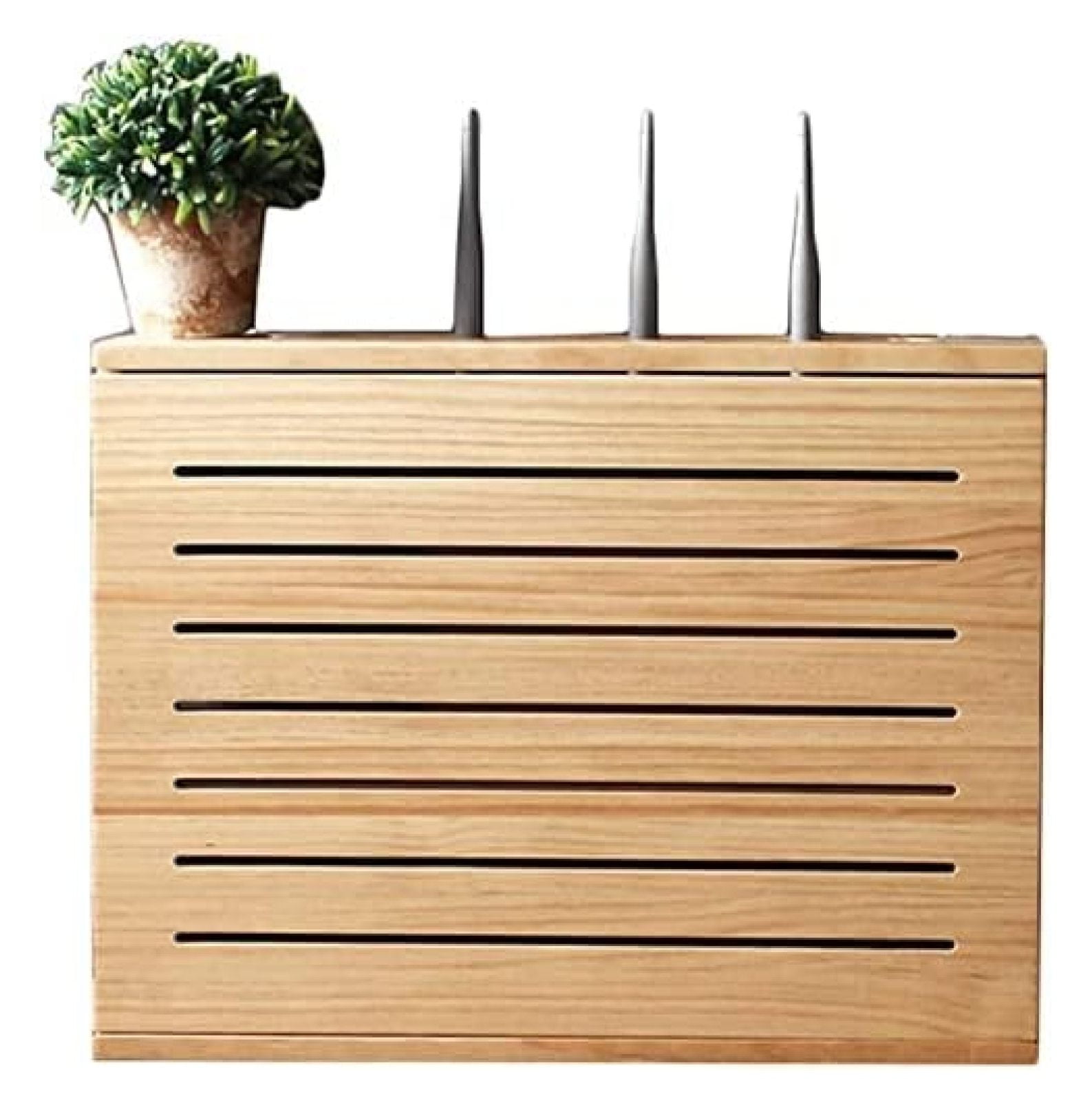 Solid Wood Router Storage Box Wireless WiFi Router Storage Box Wall ...