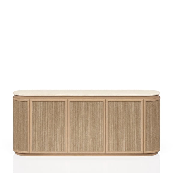 Solid Wood + Server With Top And Rope Front Design - 240.5 Lb Package Weight, 18.31 In. Width Beige Stone Oak Veneers 213.77 31.19 Height