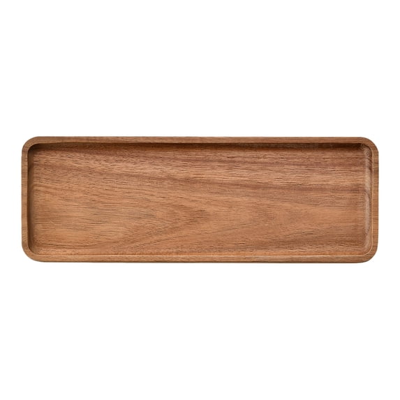 Solid Wood Serving Tray, Rectangular Bread and Fruit Plate, Nonporous Multipurpose Wooden Storage Platter for Kitchen Counter Decor, Coffee Table Centerpiece, Bedroom Organizer by