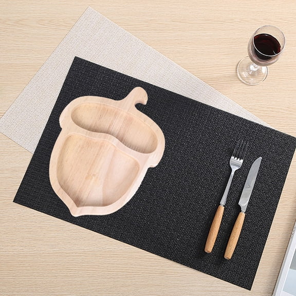 Solid Wood Serving Tray Rubber Wood Breakfast Snack Platter for Kitchen and Home Decor