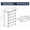 thumbnail image 1 of Solid Wood Shaker 5-Drawer Chest with Cherry ,  Low-VOC Paint, 1 of 4