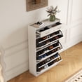 thumbnail image 1 of Solid Wood Shoe Cabinet, Three Layers, Flip Bucket Shoe Storage Cabinet, Simple and Generous for A Variety of Home Styles, 1 of 8