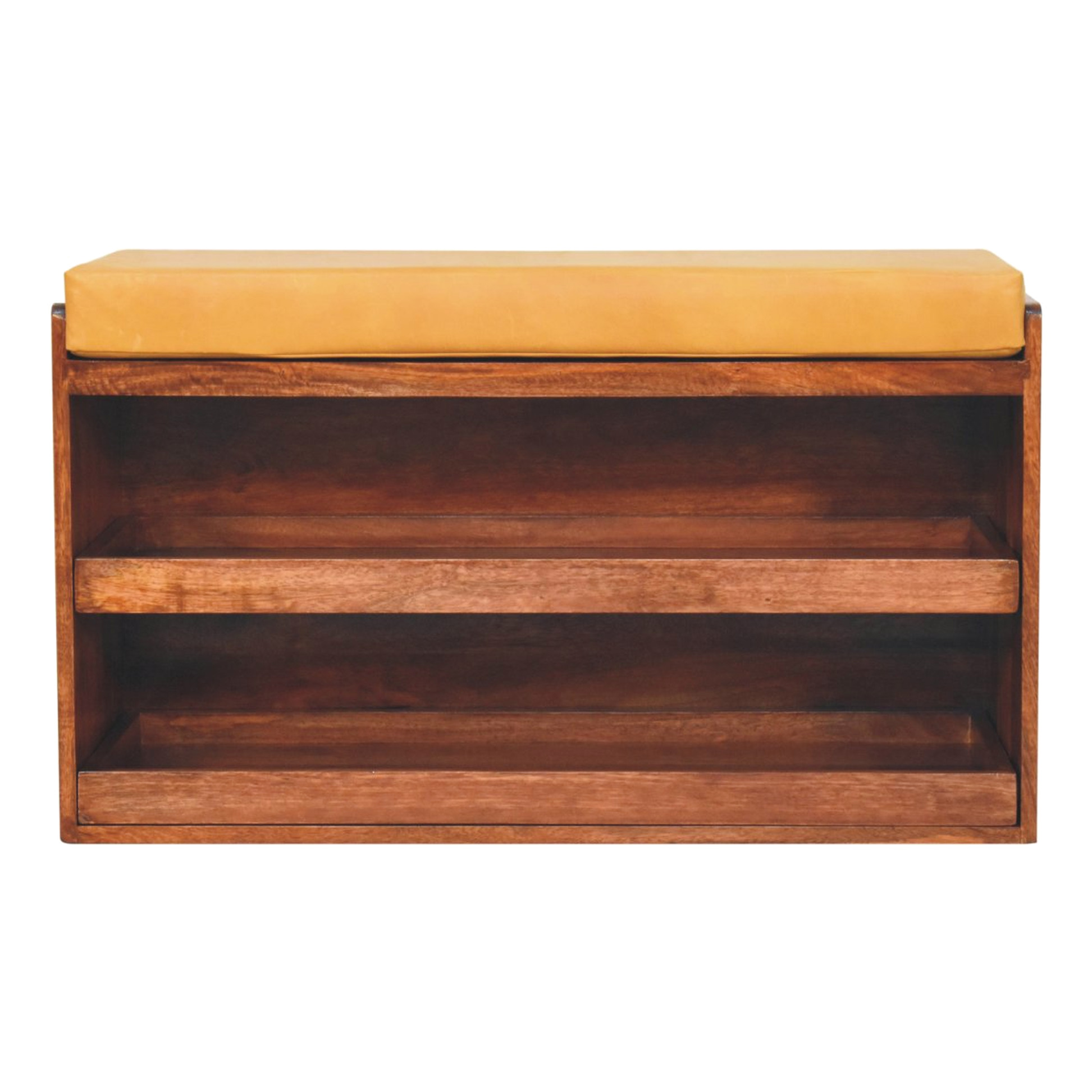 Solid Wood Shoe Rack With Buffalo Hide Surface And Pull-out Drawers ...