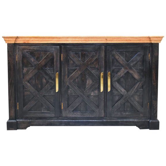 Solid Wood Sideboard | Rustic & Modern Storage for Home | Handcrafted from 100% Solid Mango Wood | Solves Lack of Ample Storage