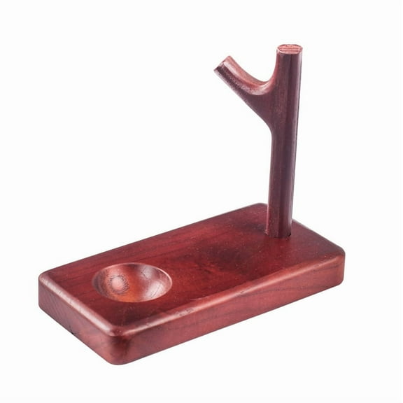 Solid Wood Single Slot Thickened Pipe Holder Portable Detachable Vintage Pipe Display Stand Ornament Storage