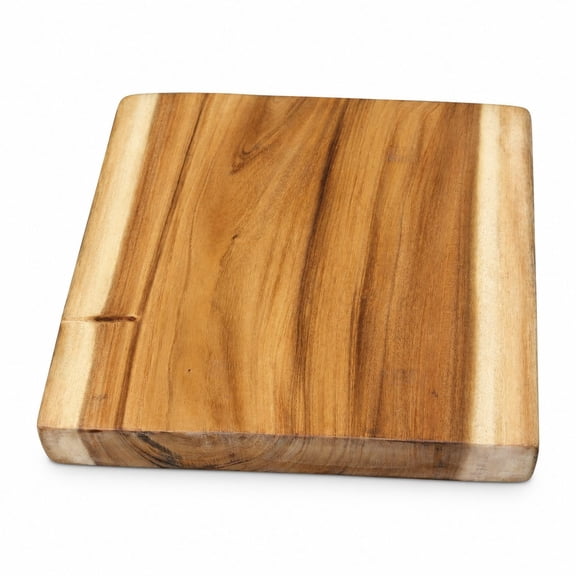 Solid Wood Slab Table Top 16x16x2 Inch, Live Edge Epoxy River Table for Coffee End Side Table, Rustic Wall Decor Accent, Square Desktop