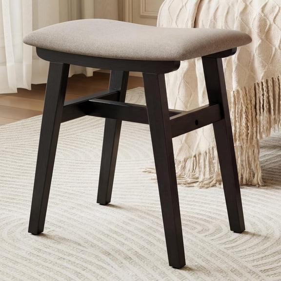 Solid Wood Small Vanity Stool Chair, Makeup Stools for Vanity Desk, Bathroom Vanity Chair, Padded Foot Stool for Living Room, Ottoman Foot Rest for Couch, Small Bench for Entryway,
