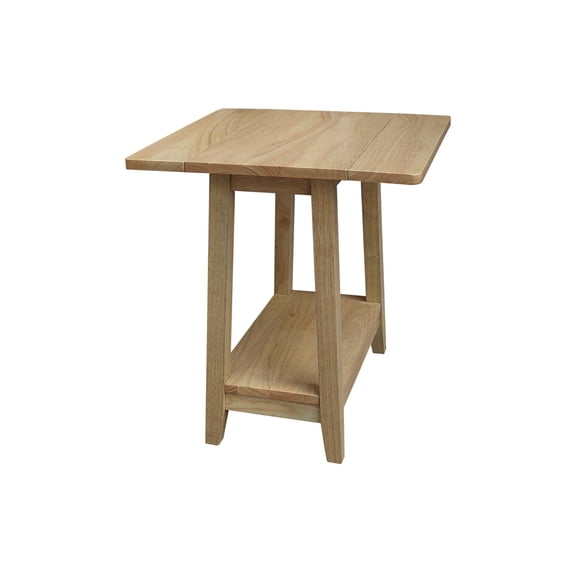 Solid Wood Square Drop Leaf Side Table, Honey