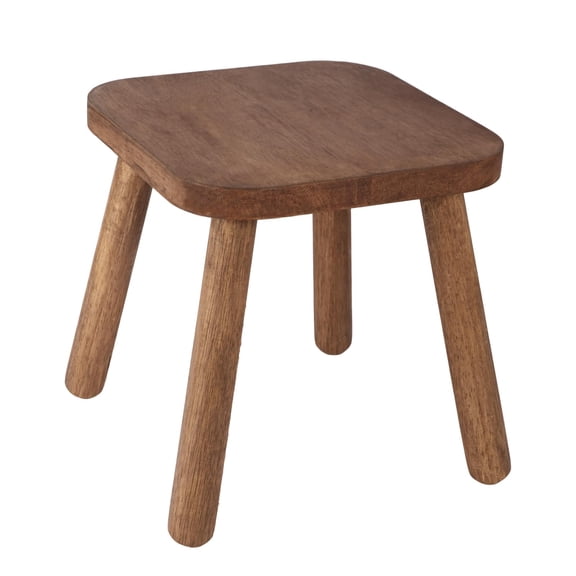 Solid Wood Step Stool For 11.7'' Sturdy Sitting Wooden Adults Square Plant Stand Small Foot With Four Detachable And Assembled