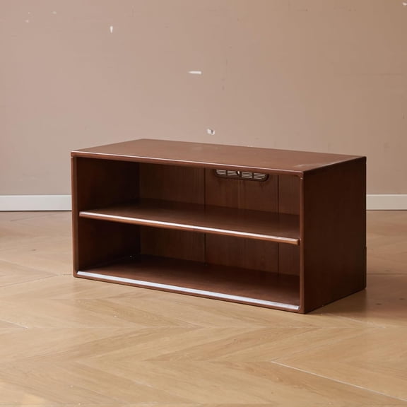 Solid Wood Storage Cabinet, Stackable/Free-Combination Cabinet, DIY Media Stand for Living Room, Wooden Bookcase with Stable Frame(Open Storage Style,13.77" D x 31.49" W x 14.96" H)