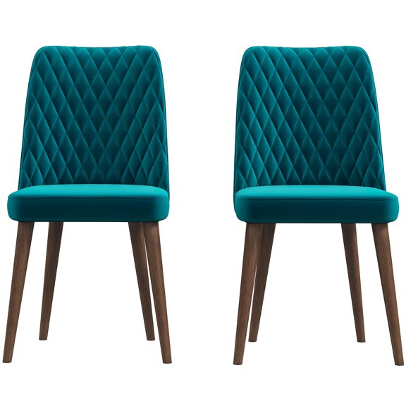 Solid Wood Structure - High Density Foam Cushion - Dining Area - Set of 2 Stylish Chairs