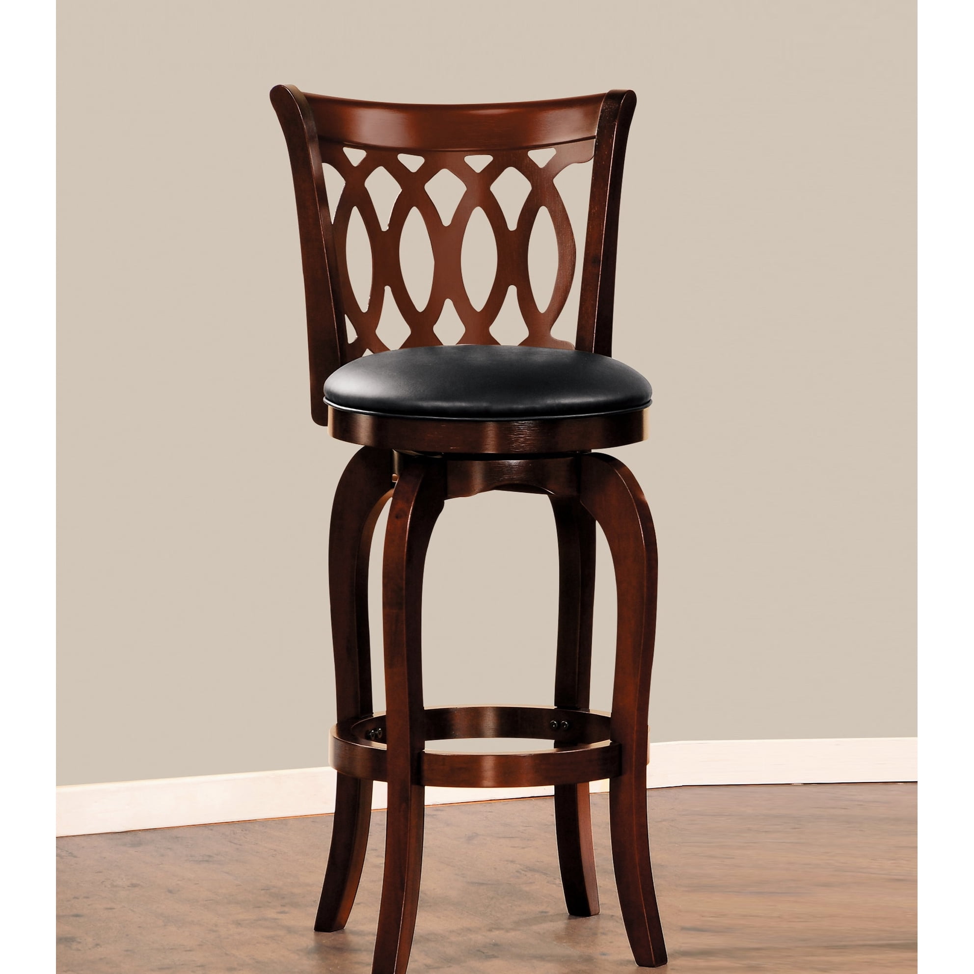 Lambert Wood Pub Height Swivel Bar Chair Dark Cherry