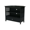 thumbnail image 1 of Solid Wood TV Stand with Shelves and Drawer in Black - 28.9" Height, 1 of 11