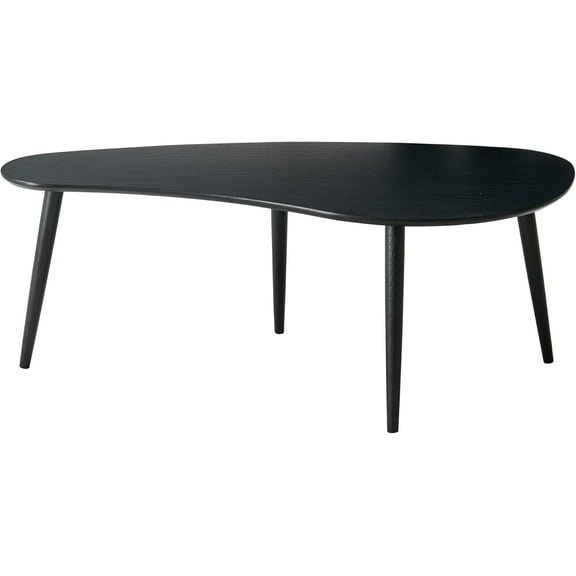 Solid Wood Table Desk, Coffee Table End Table Round for Kitchen Dining Room, Living Room, Bedroom and Restaurant, 4 Legs Removable-Black