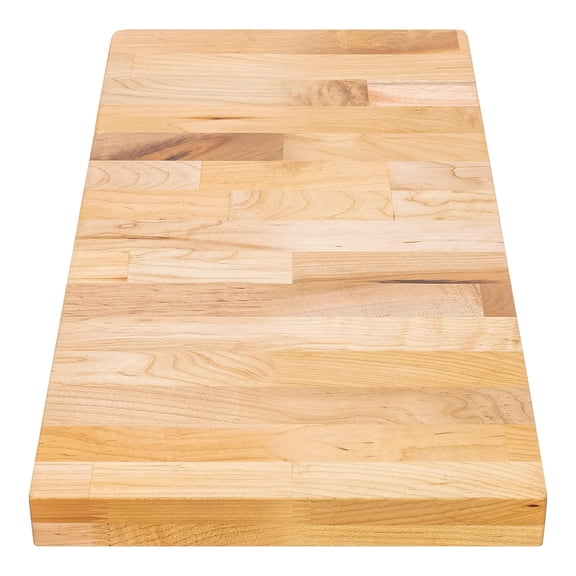Solid Wood Table Top - 24 x 12 Butcher Block Countertop - Natural Maple Slab Wood Cutting Board for Kitchen Workbench Desk Top, Large Charcuterie Boards Counter Round Chopping Wooden Bamboo