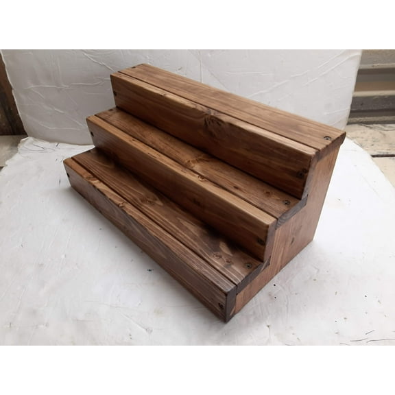 Solid Wood Three Tier Spice Rack Spice Shelf Display Early American