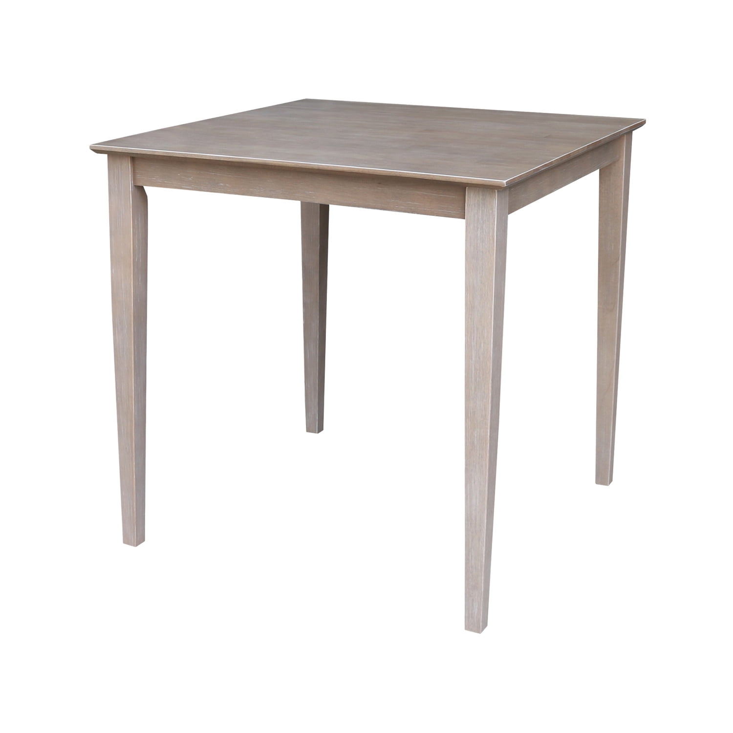 Gray Solid Wood Square Counter Height Dining Table