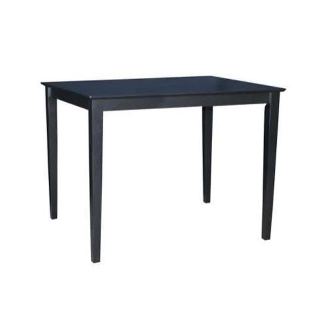 Elegant 54'' Black Solid Wood Counter Height Dining Table with Shaker Legs