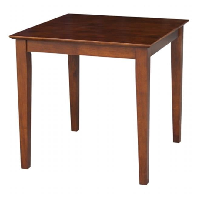 Espresso Solid Wood Square Dining Table with Tapered Legs