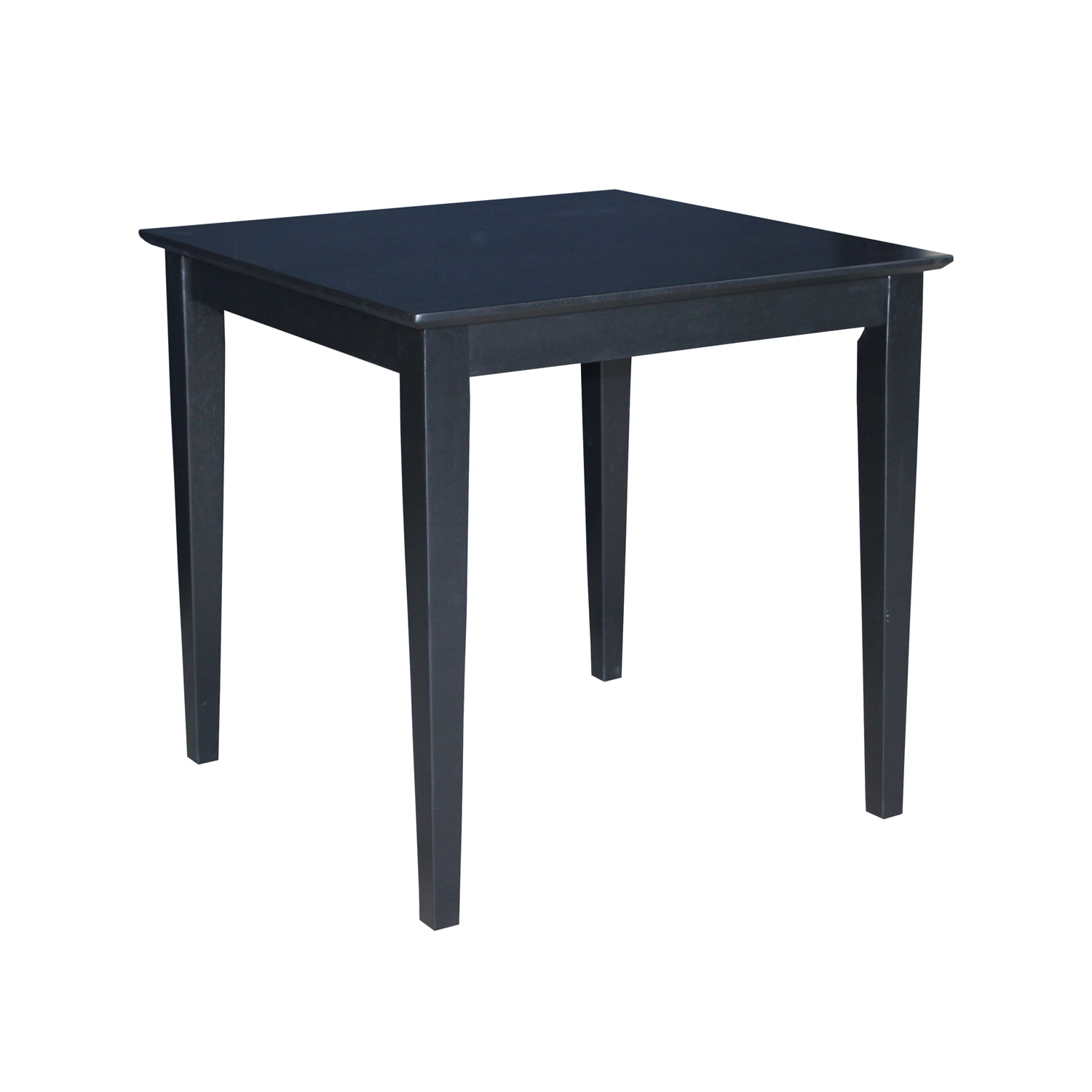 Petite Black Solid Wood Square Dining Table with Tapered Legs