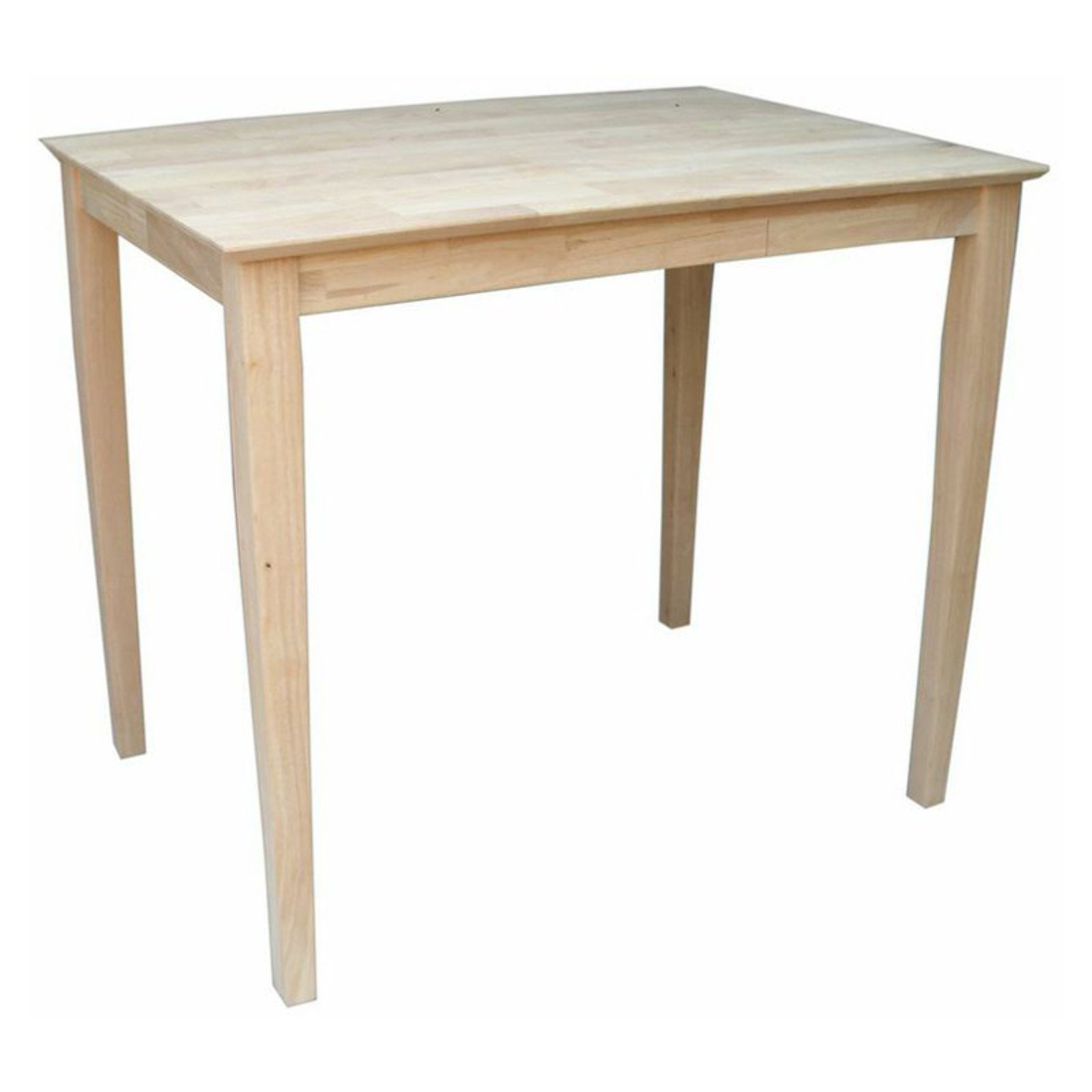 Natural Wood Counter Height Dining Table with Shaker Legs