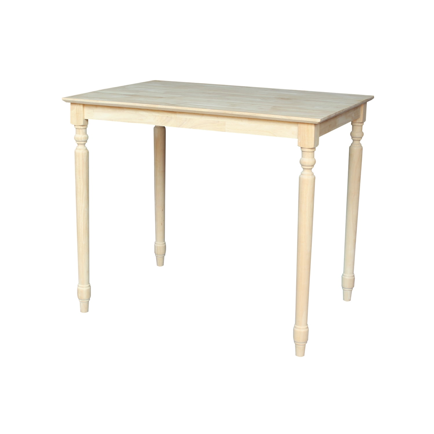 45" Round Light Brown Wood Extendable Counter Height Table