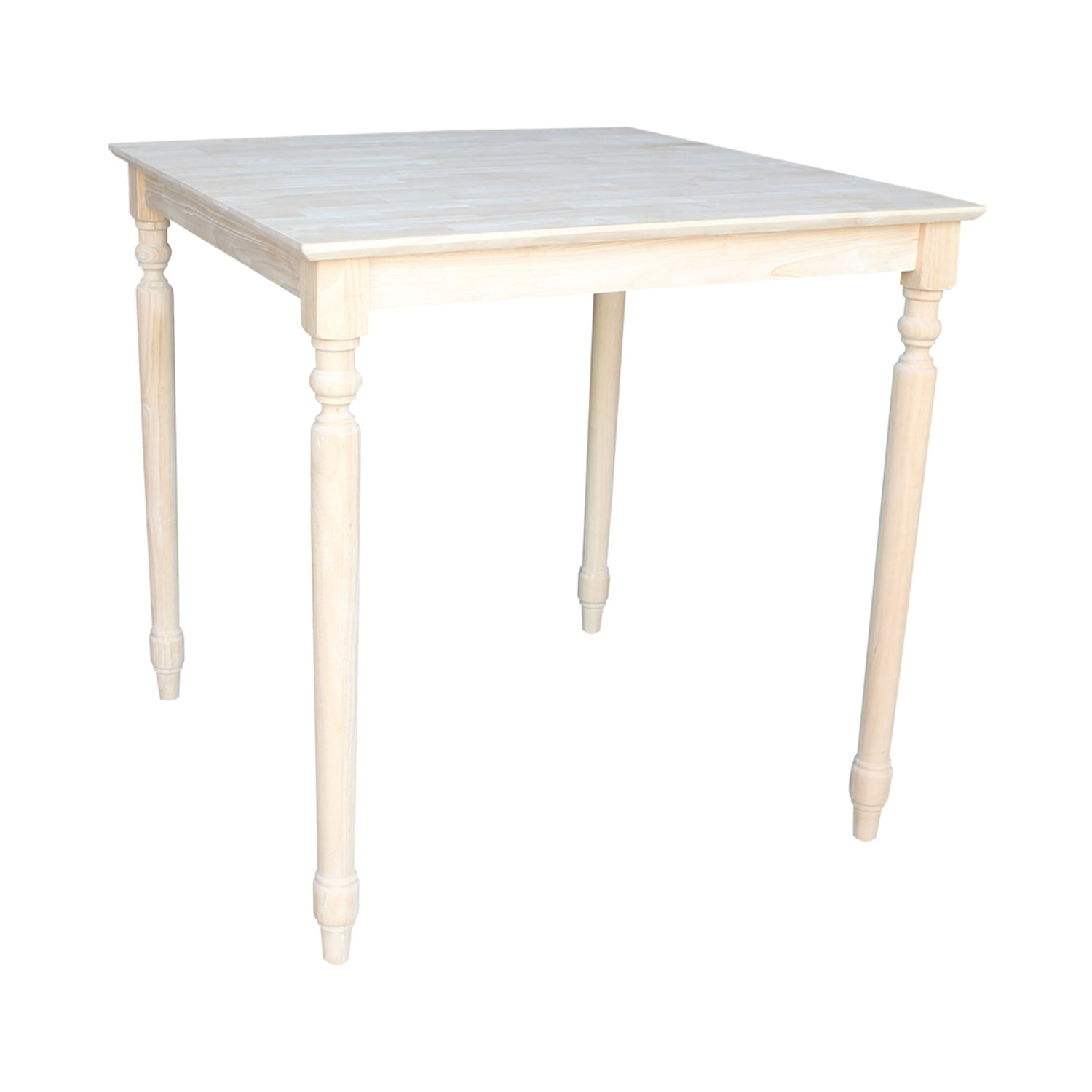 Natural Solid Wood Counter Height Dining Table with Turned Legs