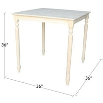 Solid Wood Top Table, Turned Legs