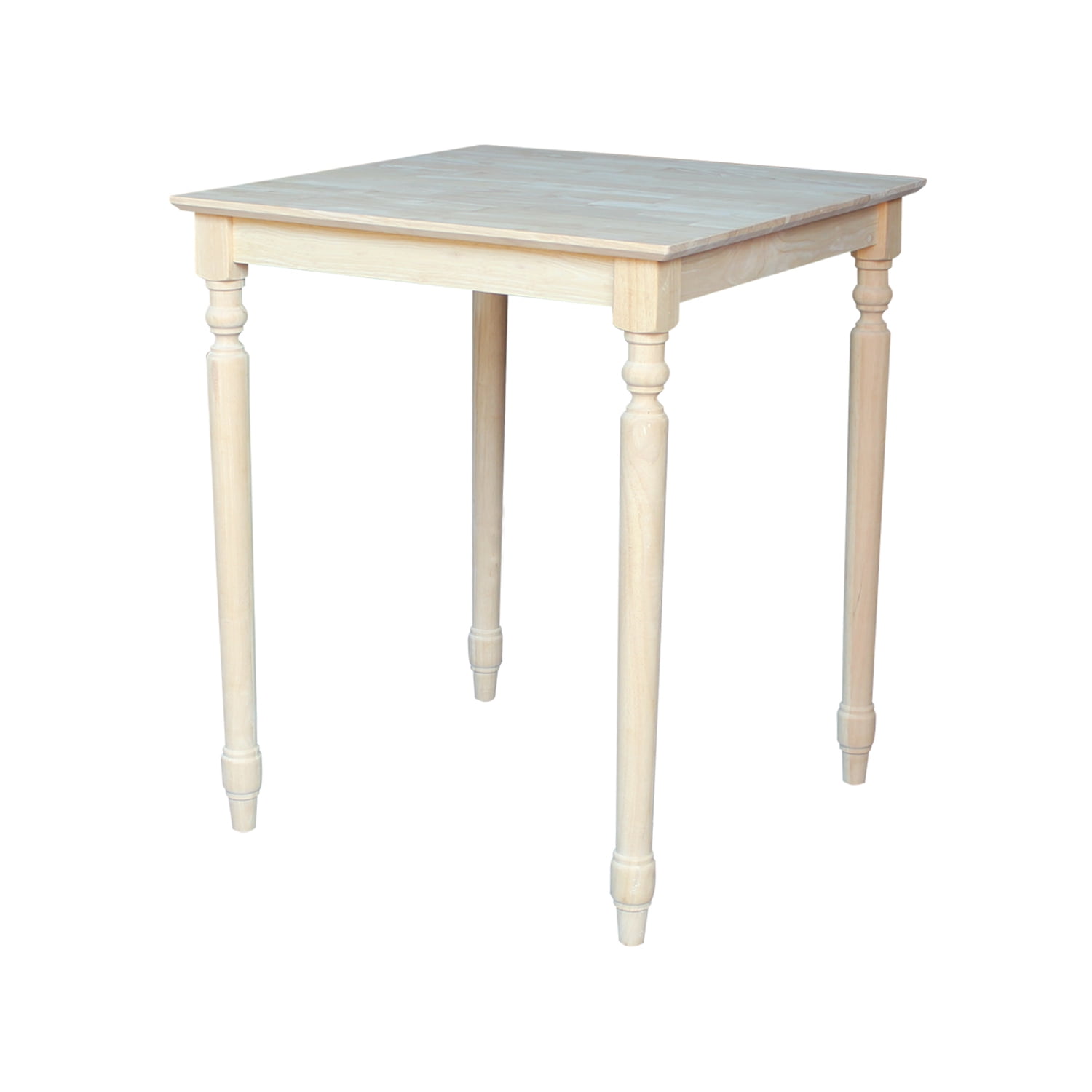 Traditional Unfinished Square Solid Wood Counter-Height Table