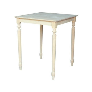 Solid Wood Top Table, Turned Legs