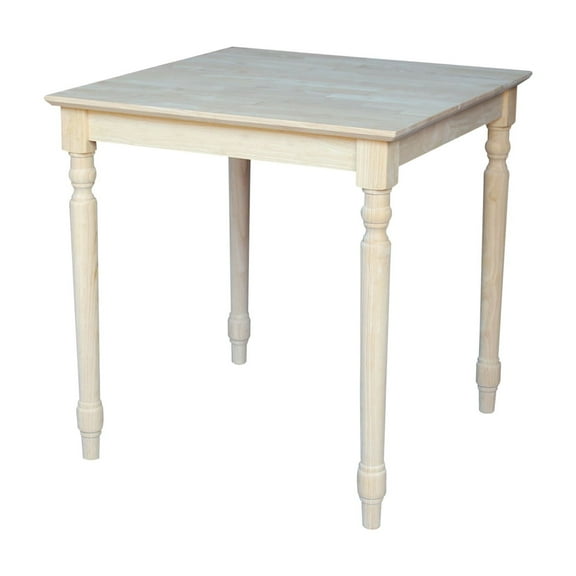 Solid Wood Top Table, Turned Legs