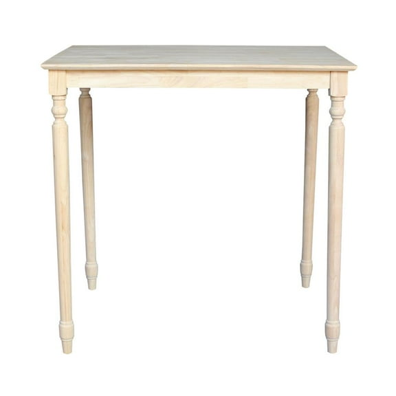 Solid Wood Top Table - Turned Legs