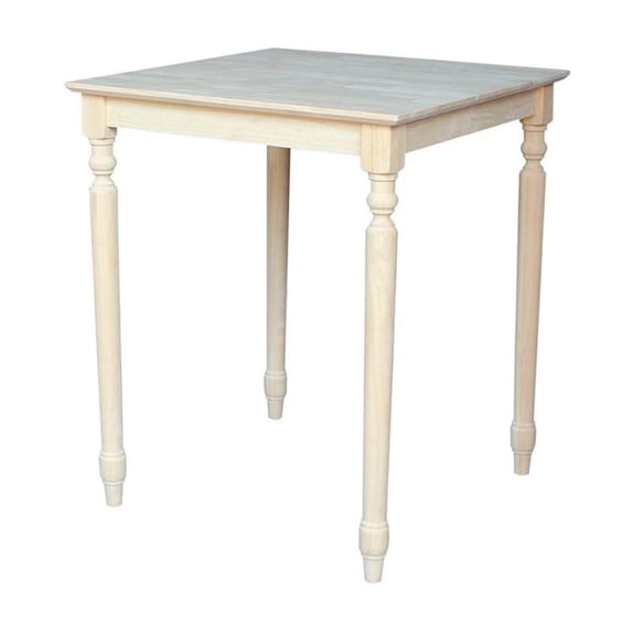 Solid Wood Top Table, Turned Legs