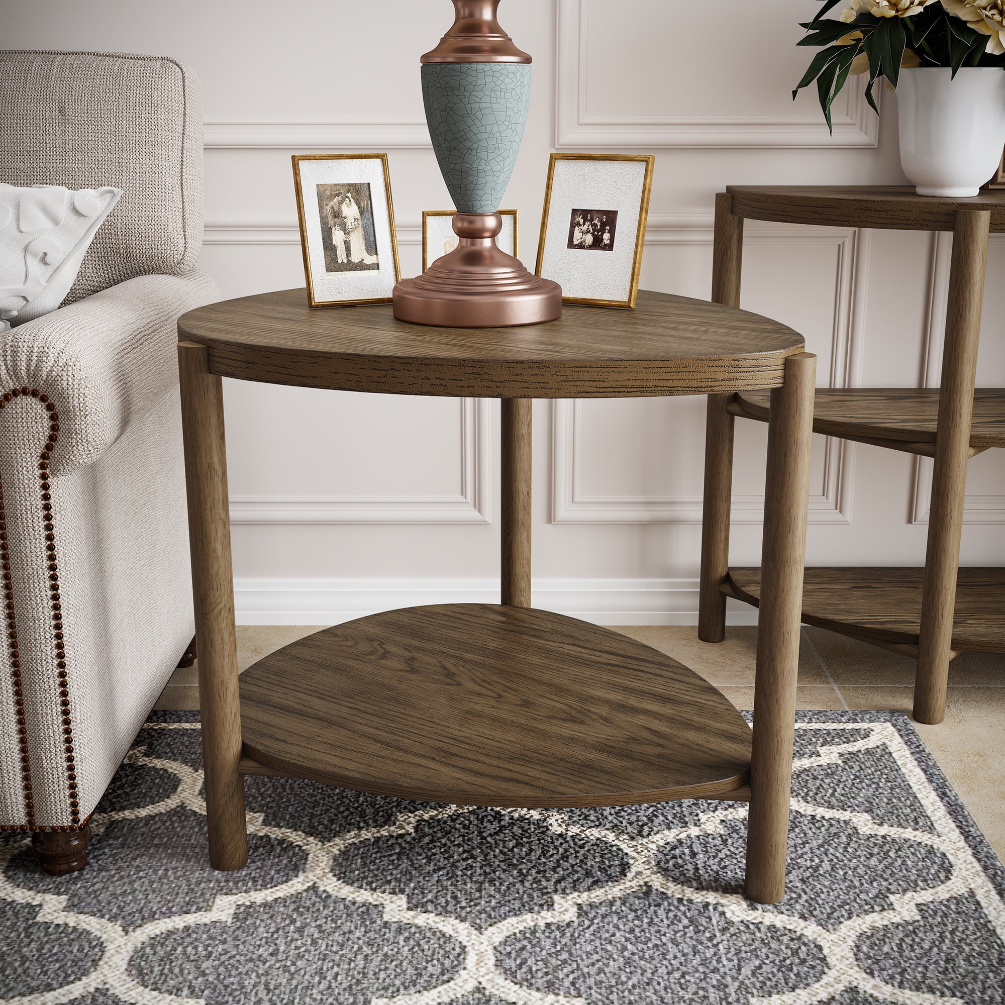 Solid Wood Triangle End Table Modern Minimalist Sofa Side Table for ...