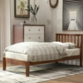 thumbnail image 1 of Solid Wood Twin Platform Bed With Headboard, Stable Slat Construction (walnut) - Easy Assembly Process Headboard Feature Bed, Base (walnut, 1 of 2