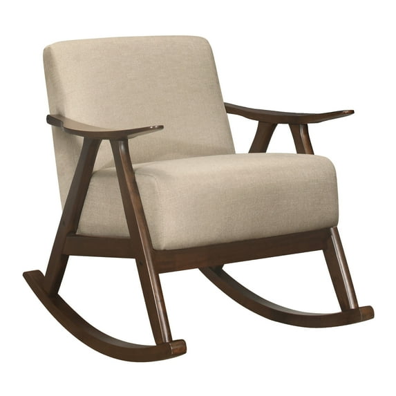 Solid Wood Upholstered Rocker | Relax at Home Living | Textured Fabric ...