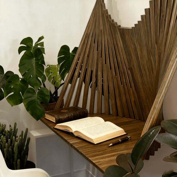 Solid Wood Wall Folding Table – Fold Down Drop Leaf Desk, Wall Mounted for Small Space, Office, Laundry & Kitchen