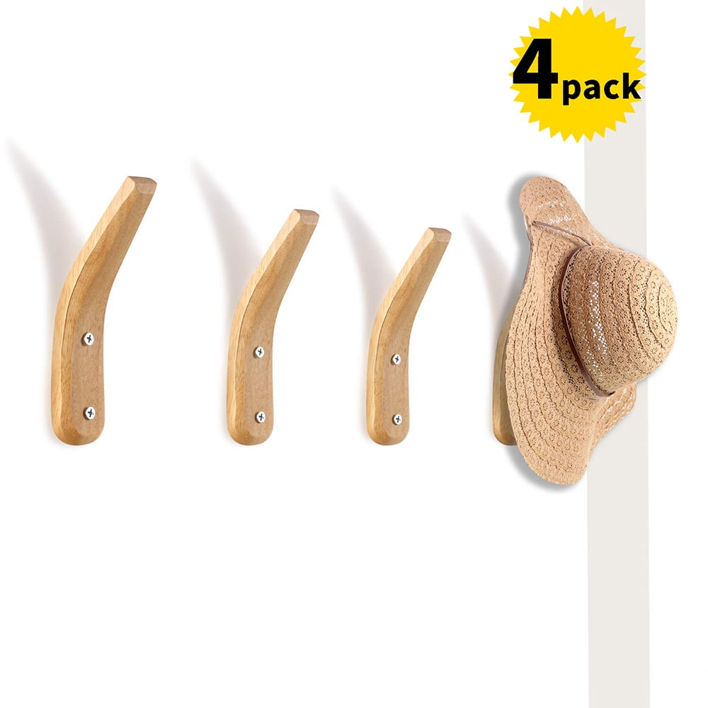 Solid Wood Wall Hook for Clothes and Hats, Bag Hook, Key Hook, Bedrooms