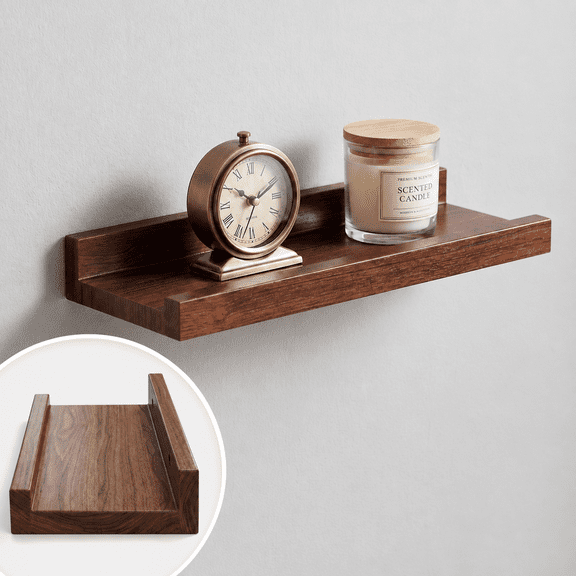Solid Wood Wall Shelf No Drill Adhesive Mount Storage Rack Living Room Decor Bathroom Organizer Bedroom Shelf Book Display Floating Shelf